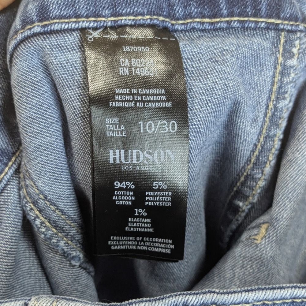 Hudson Los Angeles Denim Wide Leg Jeans High Rise Tie Waist Women's 10 - Picture 4 of 8